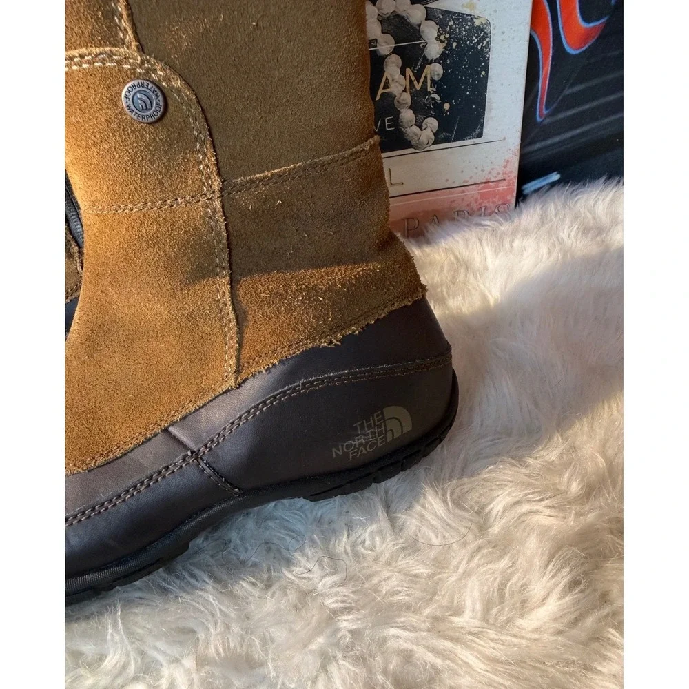The North Face Janey II Waterproof Suede Tall Boots Brown Leather Equestrian 7.5